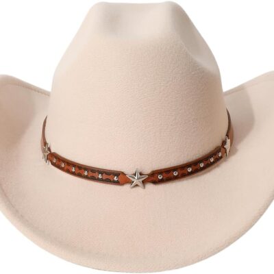 Women Wide Brim Cowboy Hat Vintage Western