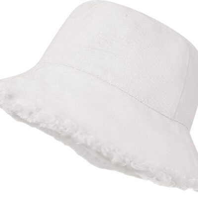 Distressed Washed Cotton Wide Brim Fisherman Cap