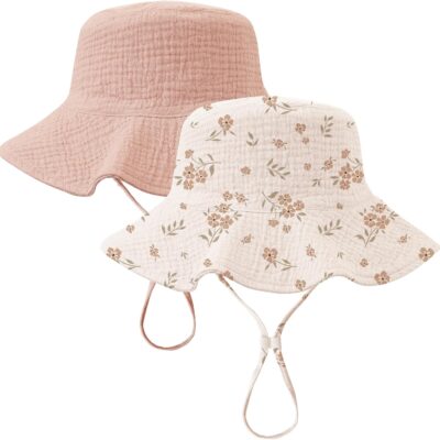 Muslin Baby Bucket Hat UPF 50+ Wide Brim